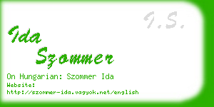 ida szommer business card